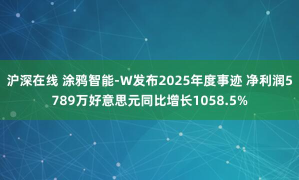 沪深在线 涂鸦智能-W发布2025年度事迹 净利润5789万好意思元同比增长1058.5%