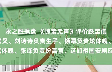 永之胜操盘 《惊蛰无声》评价跌至低谷，朱一龙负责劈叉、刘诗诗负责生子、杨幂负责炫体魄、张译负责扮高管，这如祖国安剧应有的状貌吗？